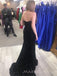 Navy Blue Sequins Mermaid Sweetheart Long Evening Prom Dresses, MR9147