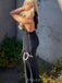 Halter Black Mermaid Backless Long Evening Prom Dresses, Side Slit Prom Dress, MR9224