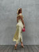 Off Shoulder Yellow Satin Mermaid Long Evening Prom Dresses, MR9359