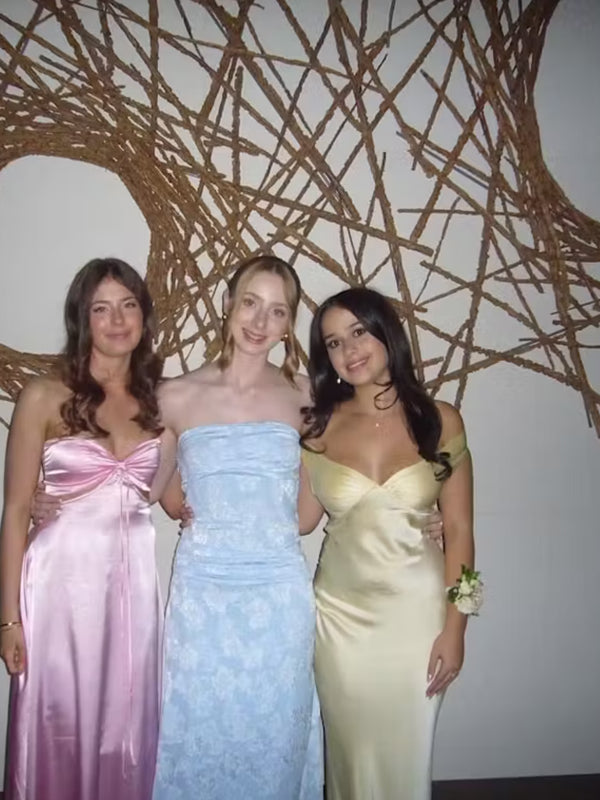 Popular Yellow Satin Mermaid Long Evening Prom Dresses, Backless Prom Dress, MR9364