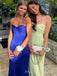 Royal Blue Satin Mermaid Sweet Heart Long Evening Prom Dresses, MR9379