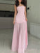 Pink Chiffon Strapless Mermaid Long Evening Prom Dresses, MR9448