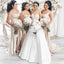 Mermaid One Shoulder Satin Side Slit Long Bridesmaid Dresses , MRB0002