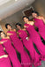 One Shoulder Fuchsia Mermaid Long Custom Bridesmaid Dresses , MRB0045