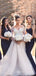 Mismatched Navy Blue Satin Mermaid Long Custom Bridesmaid Dresses , MRB0055