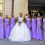 Mismatched Purple Mermaid One Shoulder Cheap Long Custom Bridesmaid Dresses , MRB0059