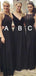 Mismatched Black Lace Cheap Long Custom Bridesmaid Dresses , MRB0062
