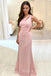 Pink Satin Mermaid One Shoulder Long Cheap Custom Bridesmaid Dresses, MRB0196