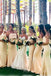Pretty Yellow Mermaid Strapless Long Custom Bridesmaid Dresses, MRB0259