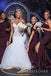 Mismatched Purple Mermaid Long Cheap Custom Side Slit Bridesmaid Dresses, MRB0297