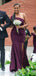 Mismatched Purple Mermaid Long Cheap Custom Side Slit Bridesmaid Dresses, MRB0297