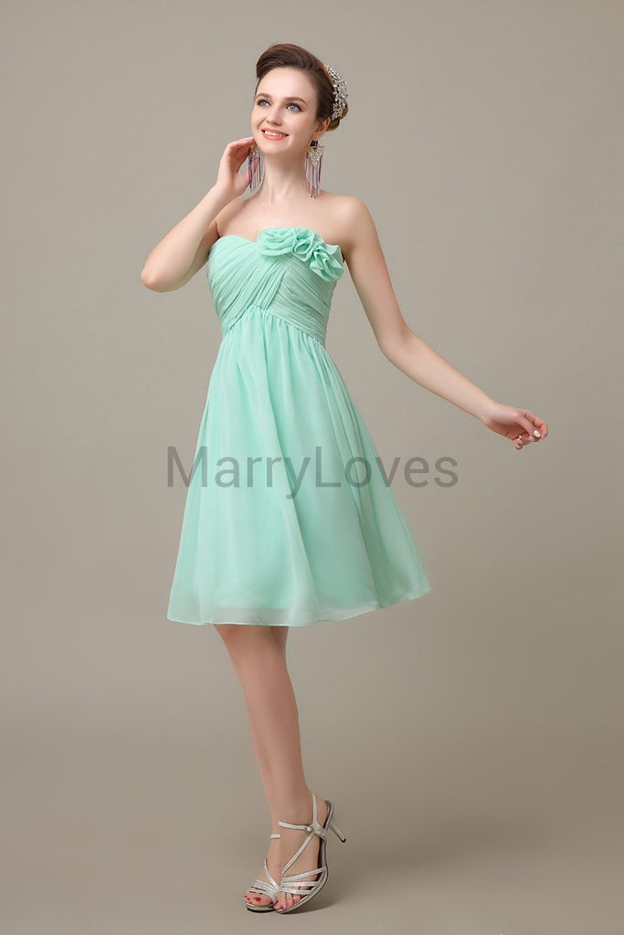 Pleated Sweetheart Chiffon Bridesmaid Dresses