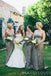 Column Silver Grey Sequin Strapless Long Bridesmaid Dresses , BN1048