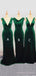 Dark Green Velvet Mermaid Long Bridesmaid Dresses, BN1101