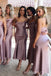 Dusty Purple Mermaid Long Spaghetti Straps Custom Bridesmaid Dresses , BN1133