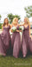 A-line Dusty Purple Tulle Spaghetti Straps Long Custom Bridesmaid Dresses , BN1304