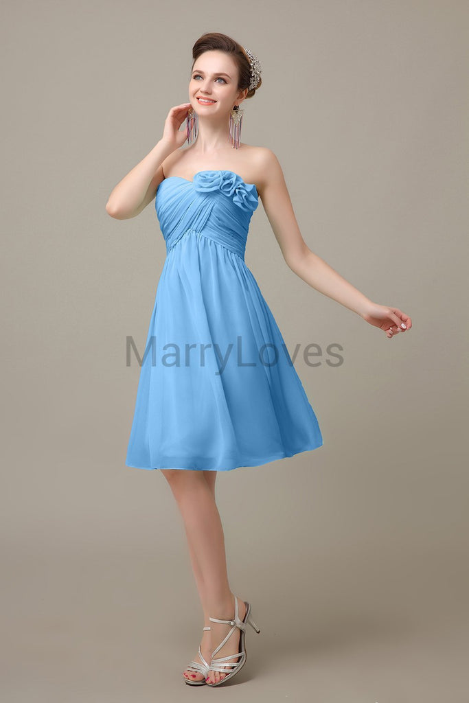 Pleated Sweetheart Chiffon Bridesmaid Dresses