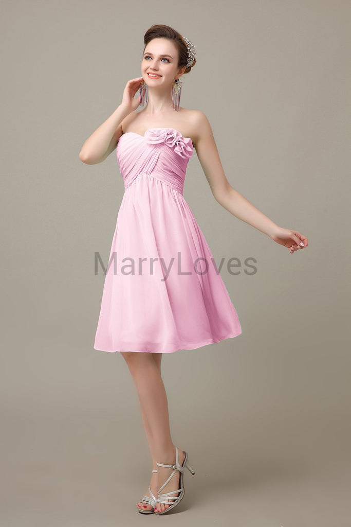 Pleated Sweetheart Chiffon Bridesmaid Dresses