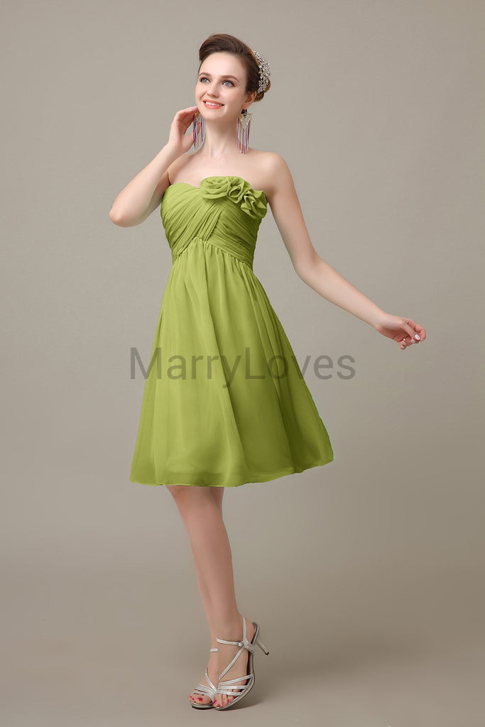 Pleated Sweetheart Chiffon Bridesmaid Dresses