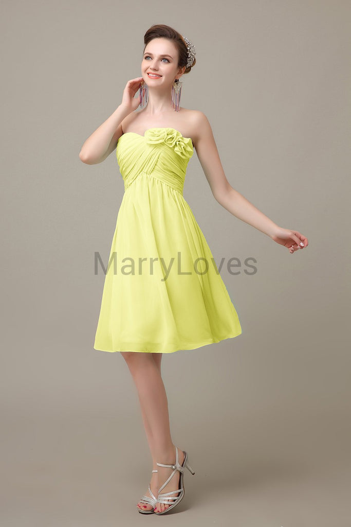 Pleated Sweetheart Chiffon Bridesmaid Dresses