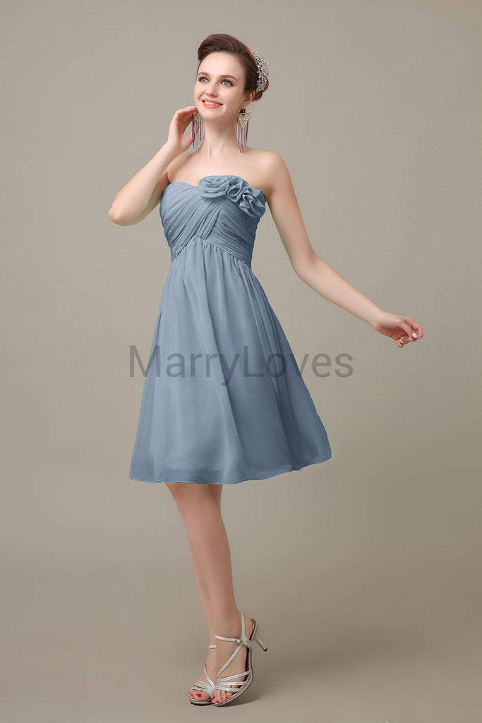 Pleated Sweetheart Chiffon Bridesmaid Dresses