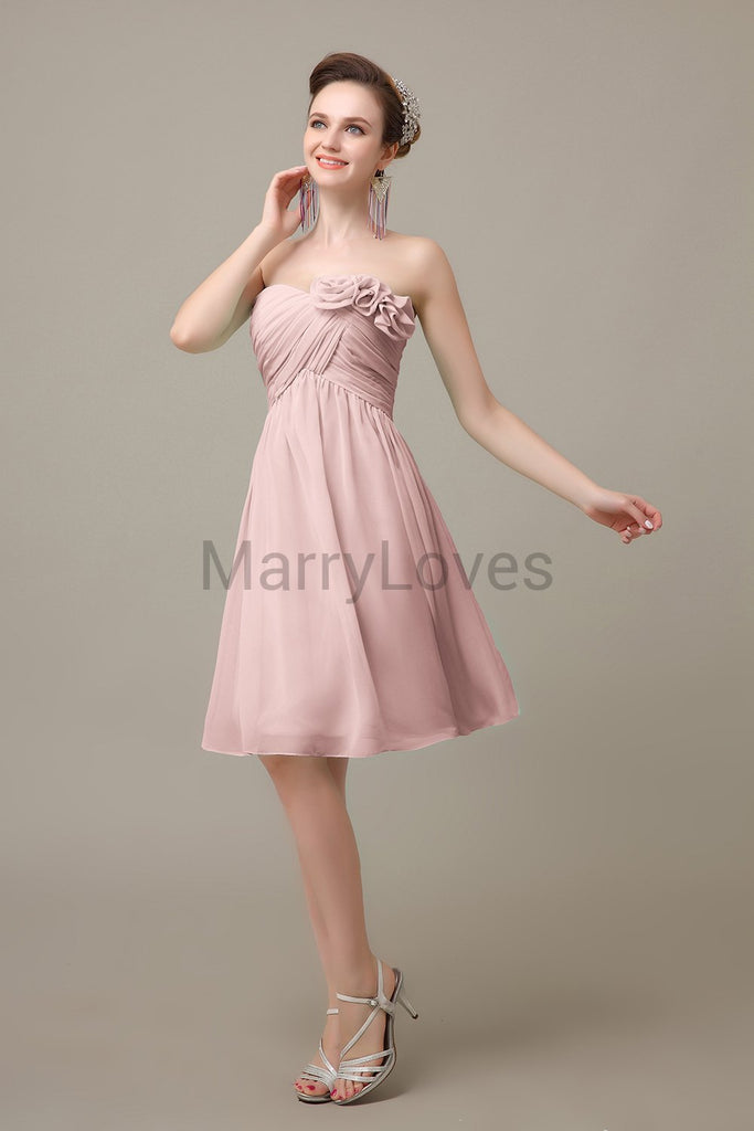 Pleated Sweetheart Chiffon Bridesmaid Dresses
