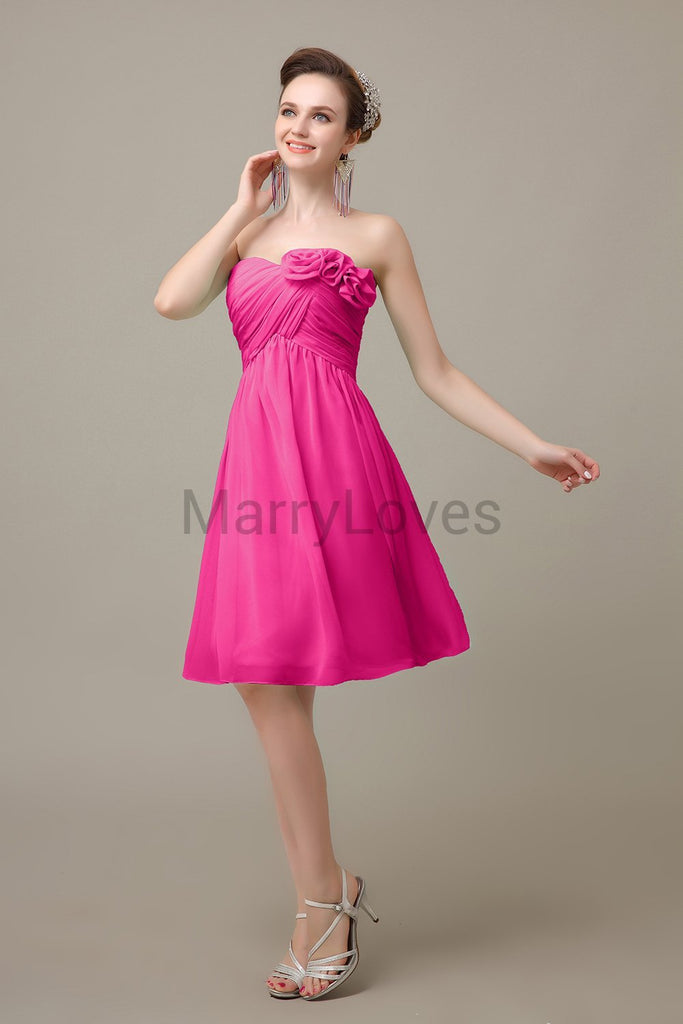 Pleated Sweetheart Chiffon Bridesmaid Dresses
