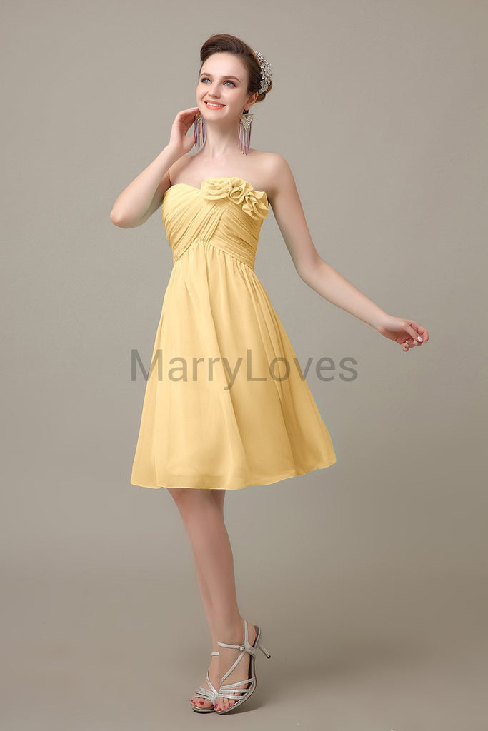 Pleated Sweetheart Chiffon Bridesmaid Dresses