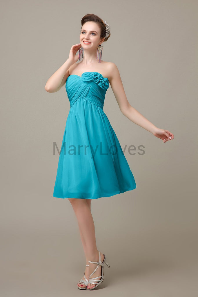 Pleated Sweetheart Chiffon Bridesmaid Dresses