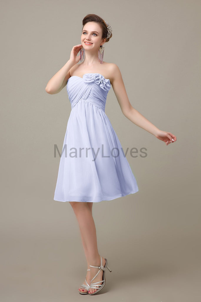 Pleated Sweetheart Chiffon Bridesmaid Dresses