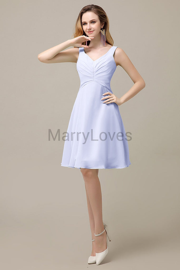 Simple V-Neck Chiffon Bridesmaid Dresses