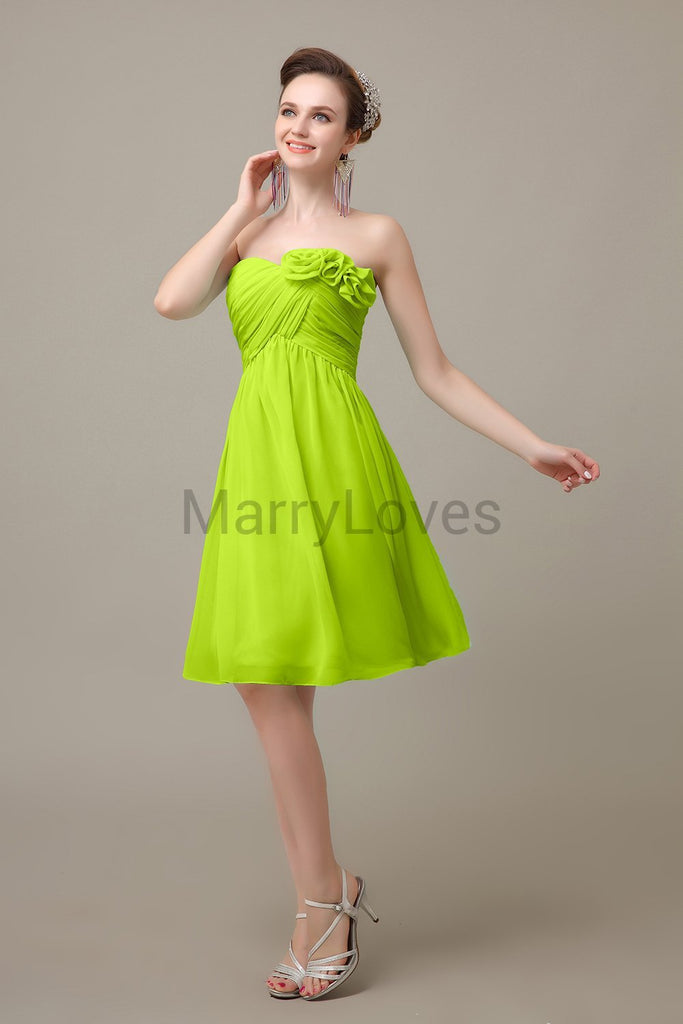 Pleated Sweetheart Chiffon Bridesmaid Dresses