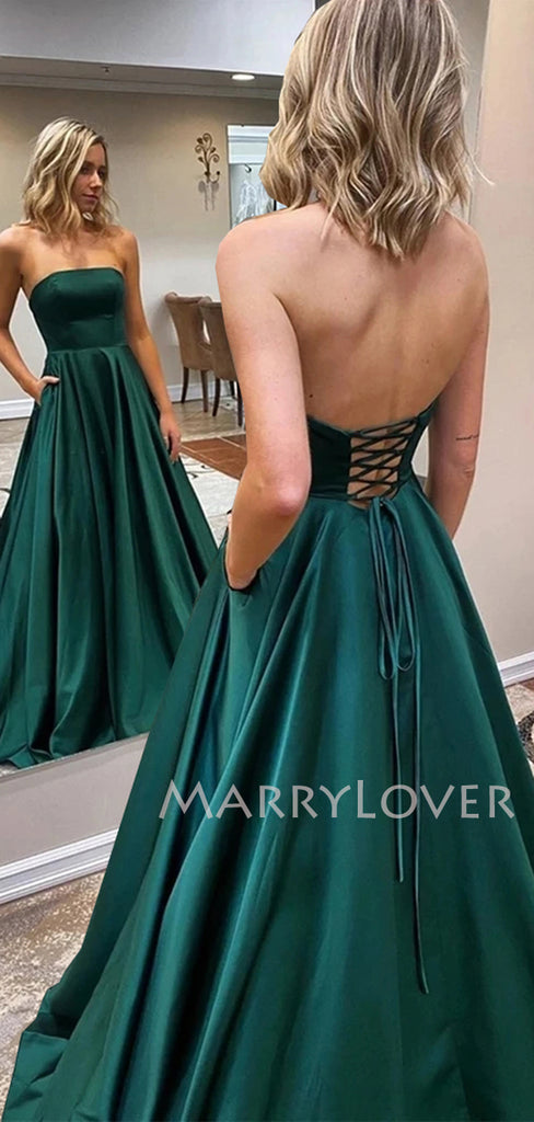Sex A-Line Satin Long Evening Prom Dresses, Long Custom Party prom dresses, MR7163
