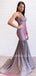 Mermaid Spaghetti Straps Sparkly Long Evening Prom Dresses, Cheap Custom Prom Dress, MR7586