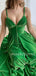 Women's Spaghetti Straps Green Velvet Vintage Long Evening Prom Dresses, Cheap Custom Prom Dresses, MR7640