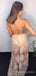 Sexy See Through Chanpagne Tulle Appliques Long Evening Prom Dresses, Custom Prom Dress, MR8490