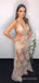 Sexy See Through Chanpagne Tulle Appliques Long Evening Prom Dresses, Custom Prom Dress, MR8490