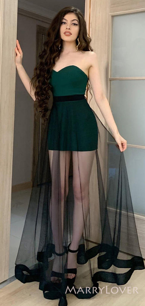 Sexy Tulle Strapless Long Evening Prom Dresses, Custom Sweet Heart Prom Dress, MR8494