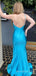 One Shoulder Satin Long Evening Prom Dresses, Custom Mermaid Prom Dress, MR8559