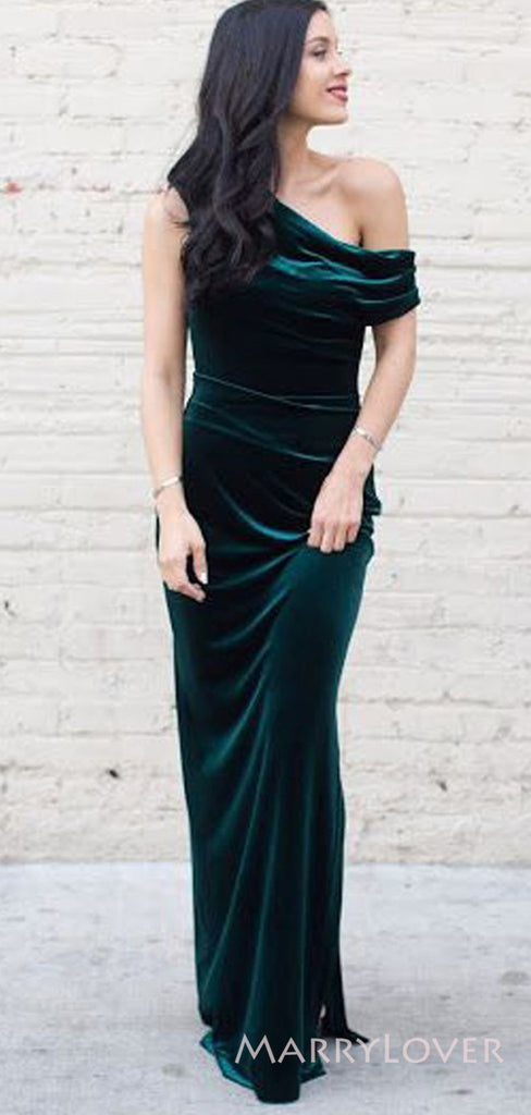 Mermaid Dark Green Velvet Long Evening Prom Dresses, Custom Prom Dress, MR8625
