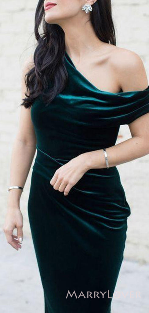 Mermaid Dark Green Velvet Long Evening Prom Dresses, Custom Prom Dress, MR8625