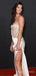 See Strough Mermaid Ivory Satin High Slit Long Evening Prom Dresses, Custom Sweet Heart Prom Dress, MR8688