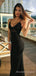 Mermaid Black Spaghett Straps Long Evening Prom Dresses, Custom prom Dress, MR8734