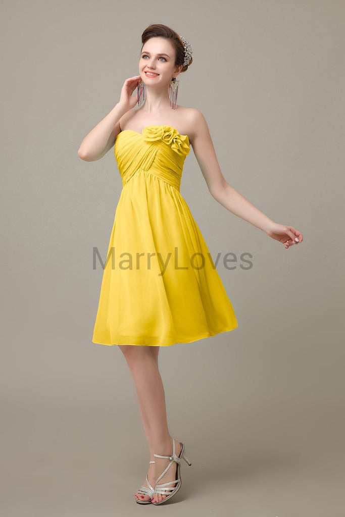 Pleated Sweetheart Chiffon Bridesmaid Dresses