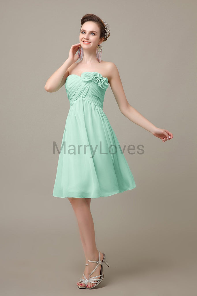 Pleated Sweetheart Chiffon Bridesmaid Dresses