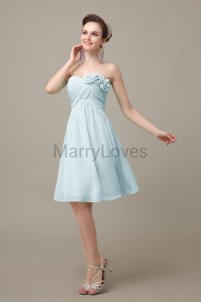 Pleated Sweetheart Chiffon Bridesmaid Dresses