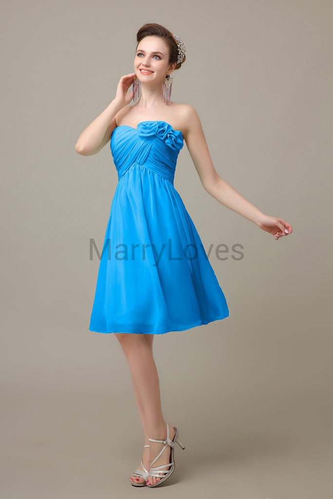 Pleated Sweetheart Chiffon Bridesmaid Dresses