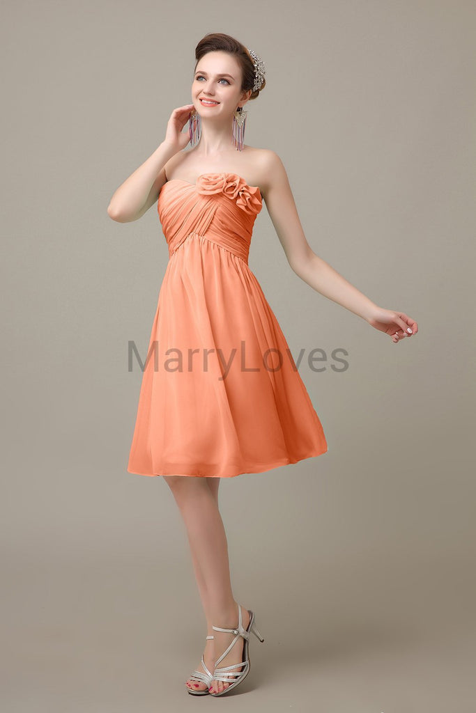 Pleated Sweetheart Chiffon Bridesmaid Dresses