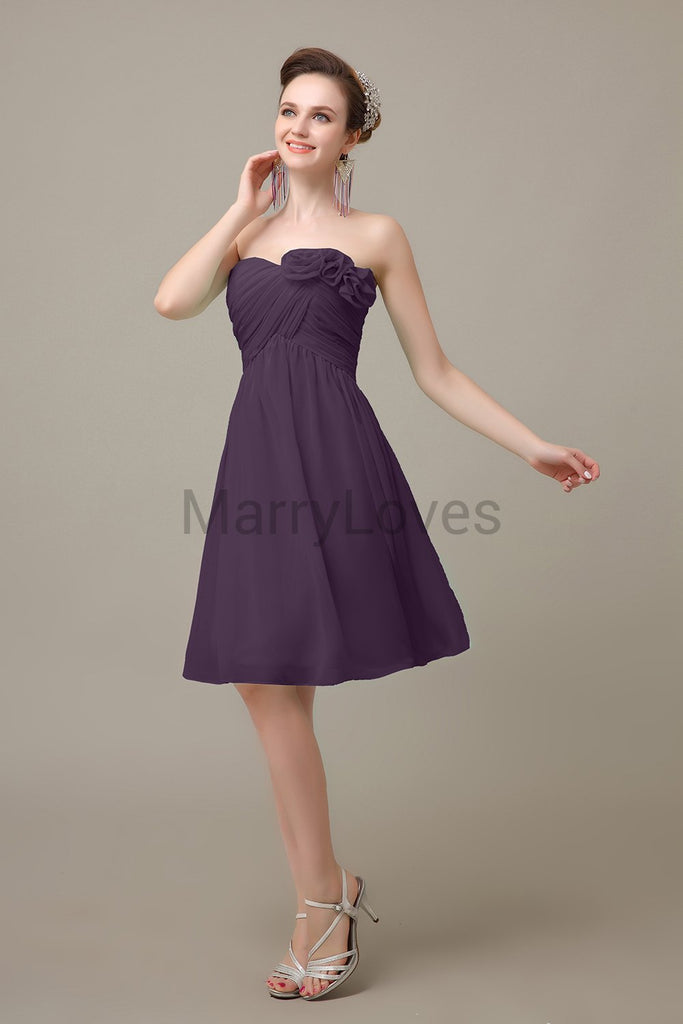 Pleated Sweetheart Chiffon Bridesmaid Dresses