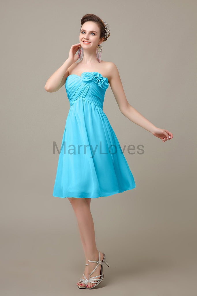 Pleated Sweetheart Chiffon Bridesmaid Dresses